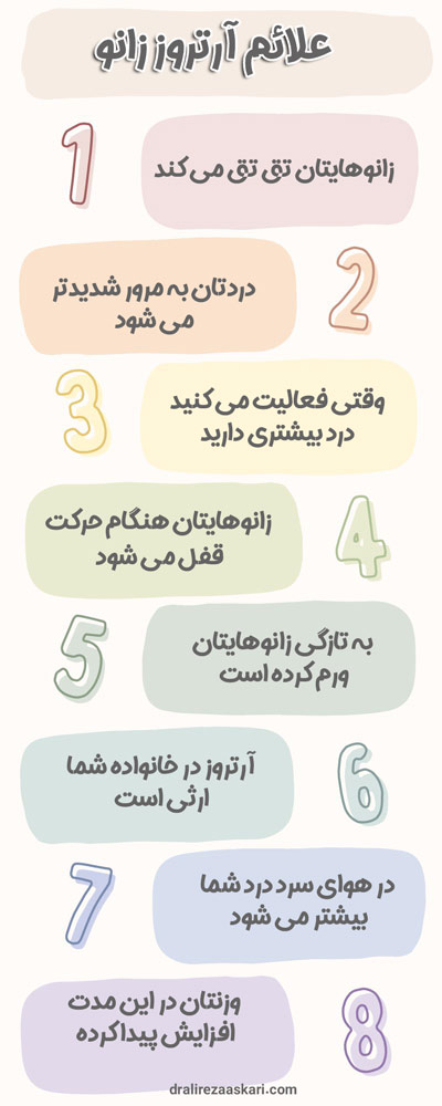 علائم آرتروز زانو - دکتر عسکری